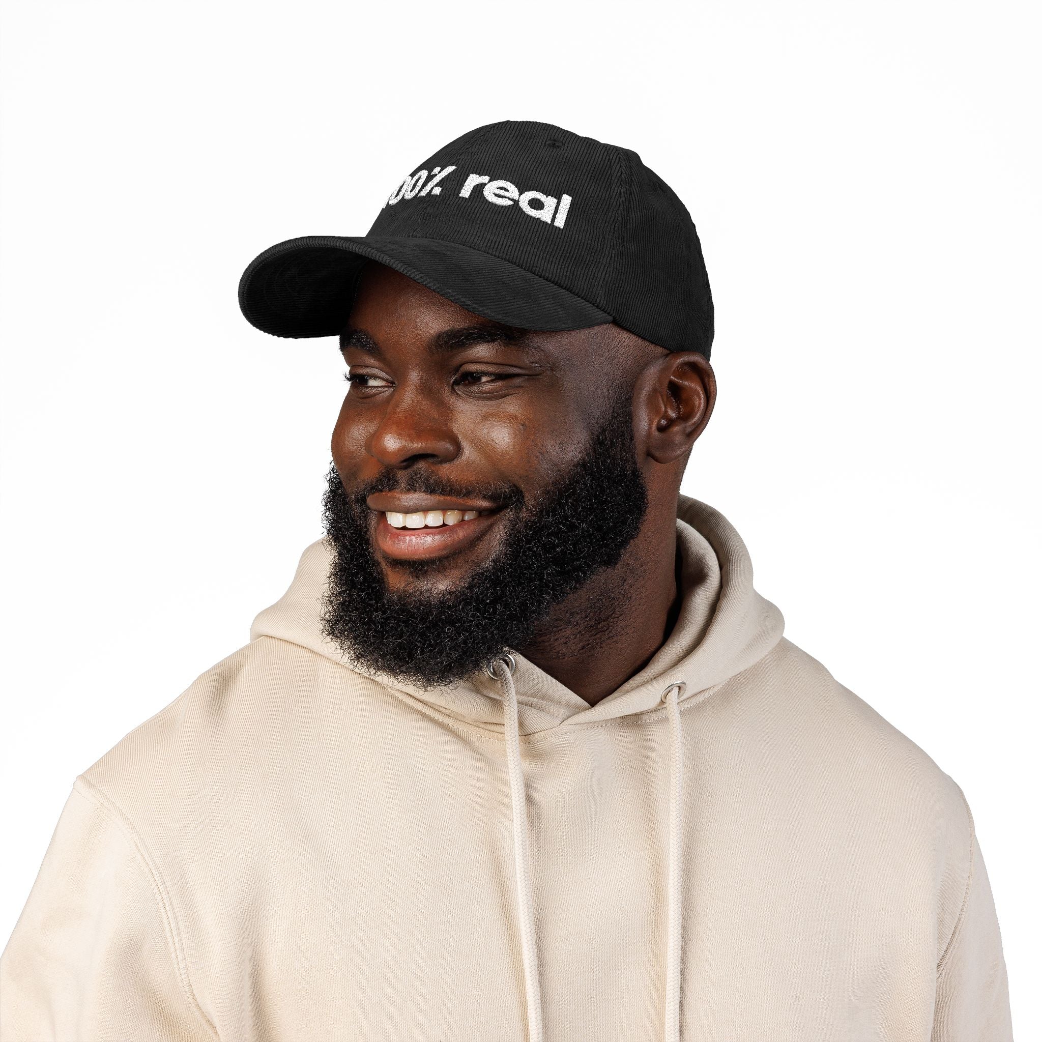 100% Real - Embroidered Corduroy Baseball Cap