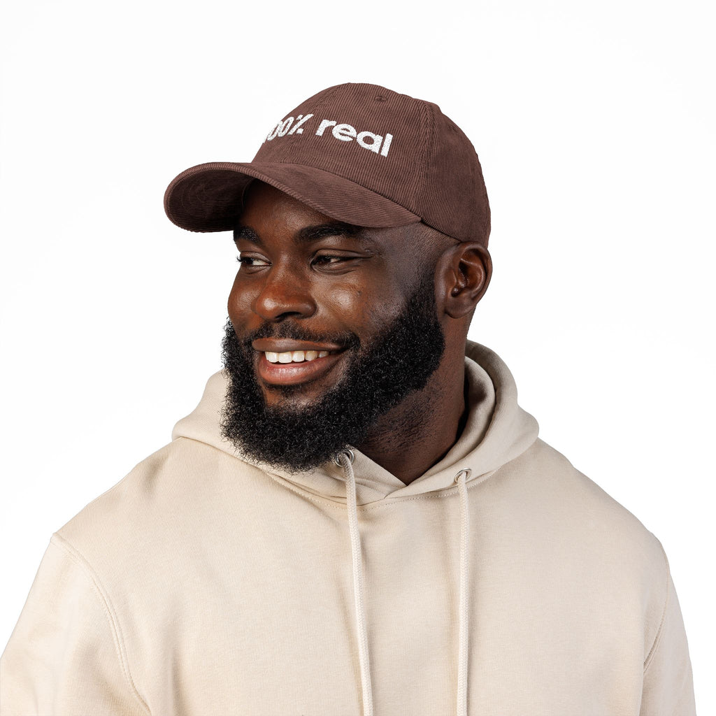 100% Real - Embroidered Corduroy Baseball Cap