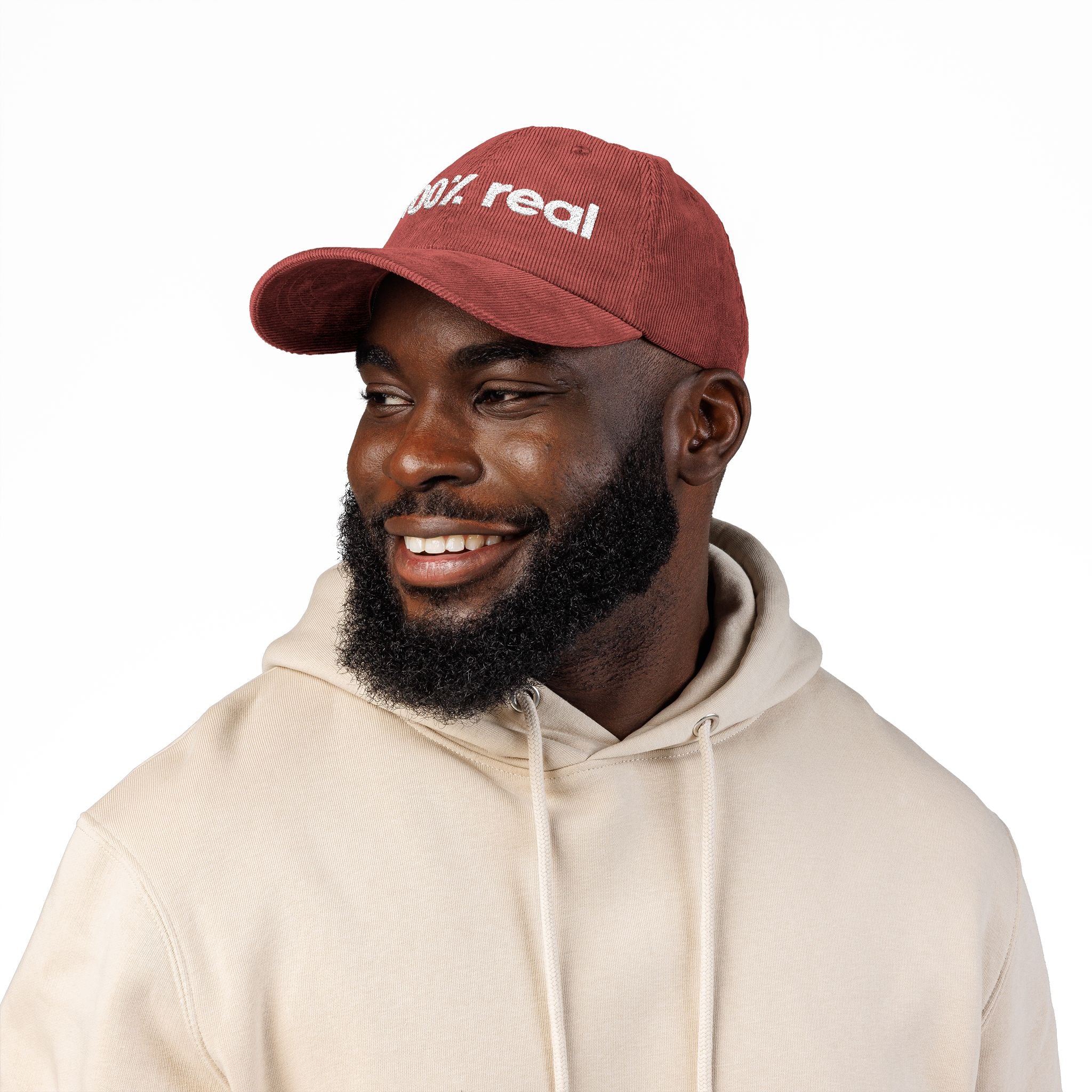 100% Real - Embroidered Corduroy Baseball Cap