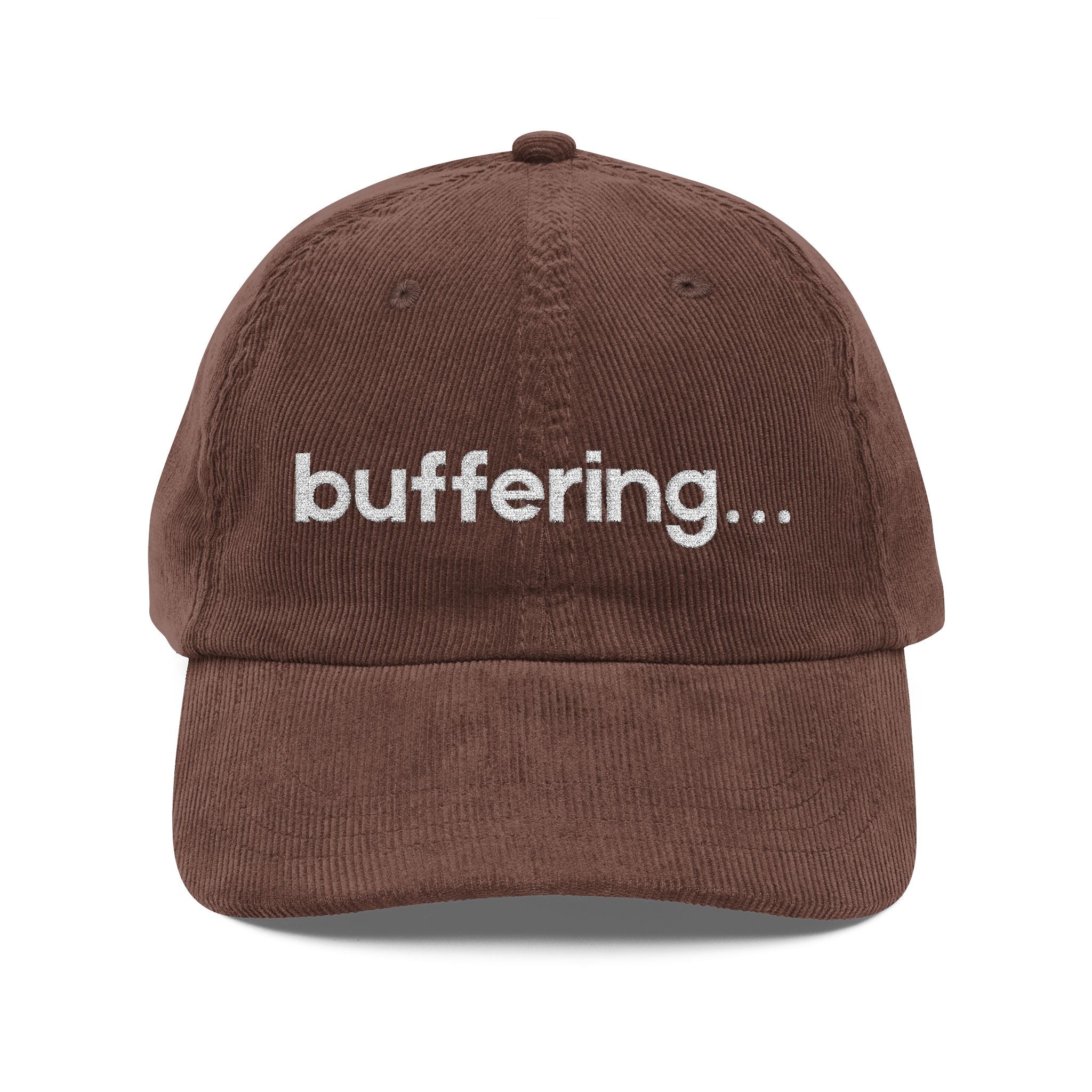 Buffering... - Embroidered Corduroy Baseball Cap