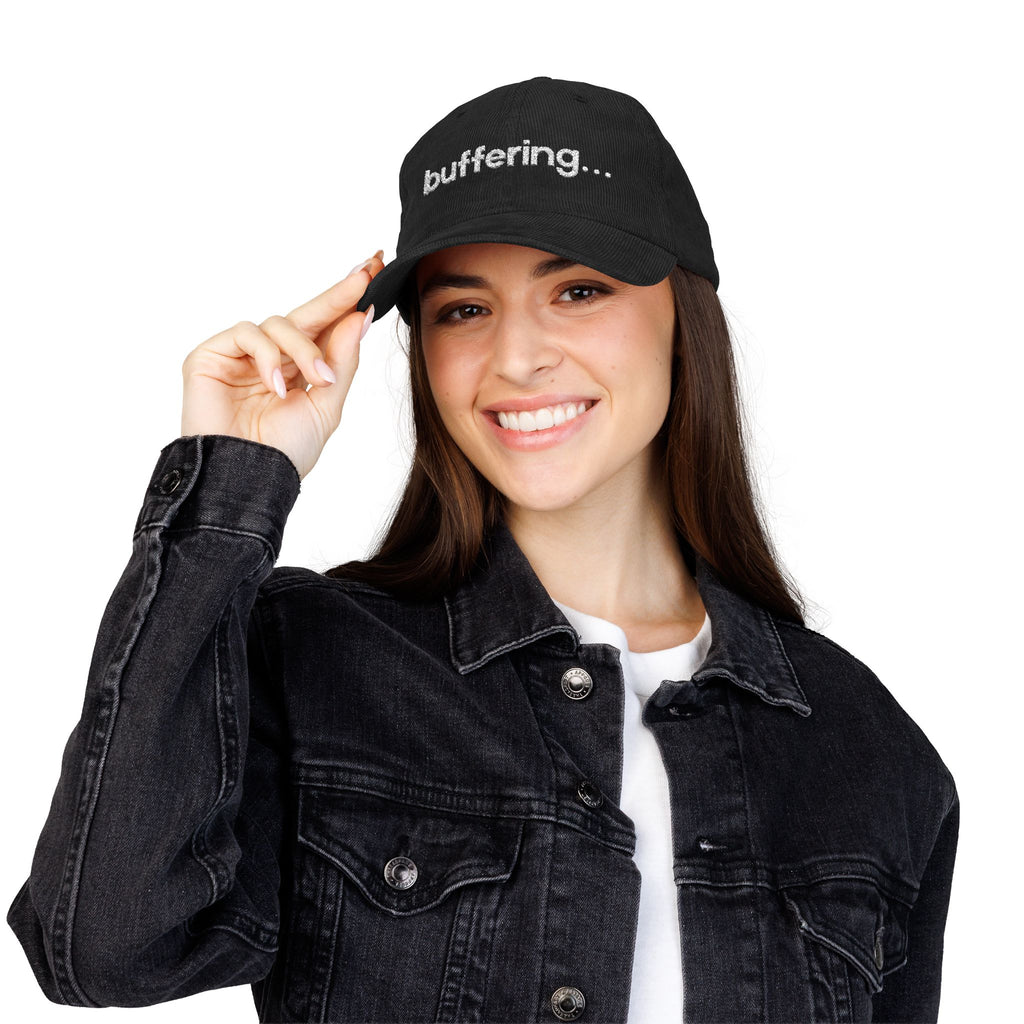 Buffering... - Embroidered Corduroy Baseball Cap