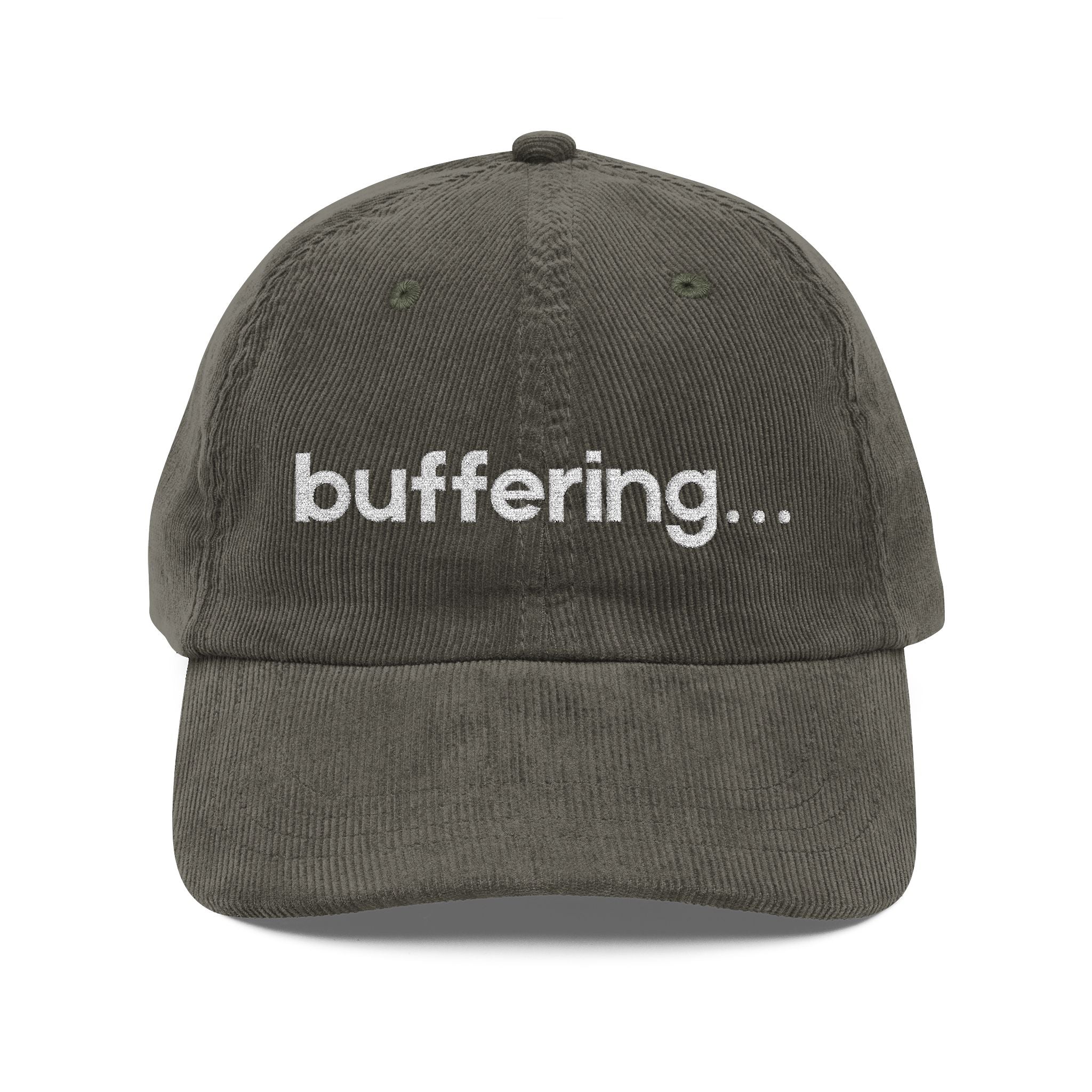 Buffering... - Embroidered Corduroy Baseball Cap