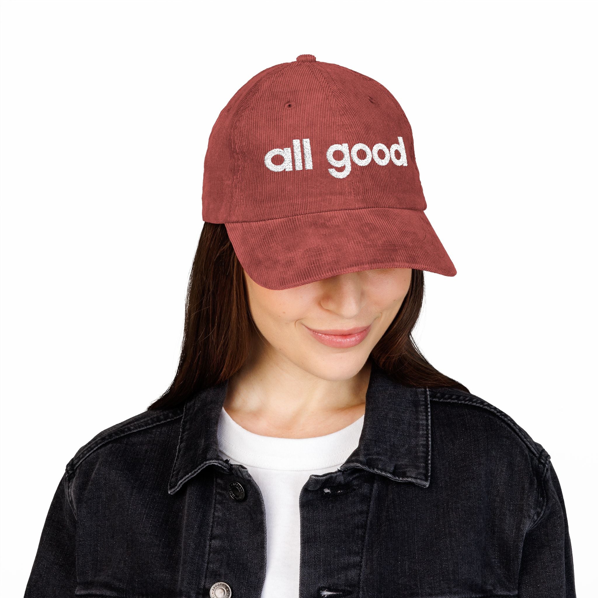All Good - Embroidered Corduroy Baseball Cap