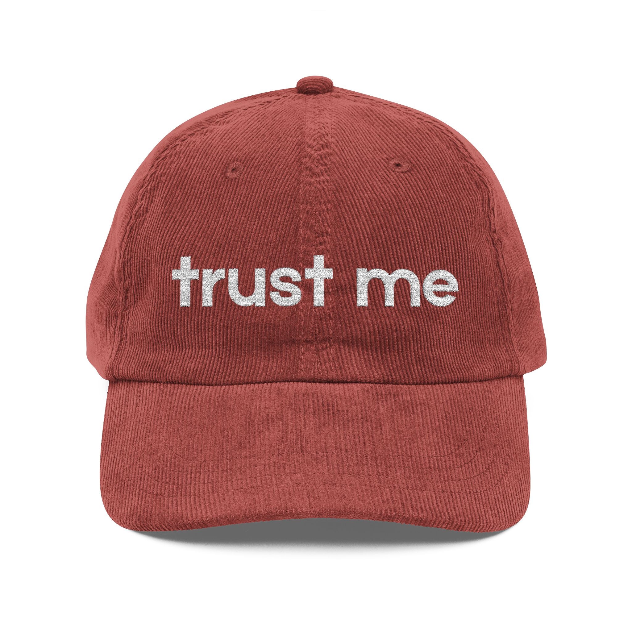 Trust Me - Embroidered Corduroy Baseball Cap