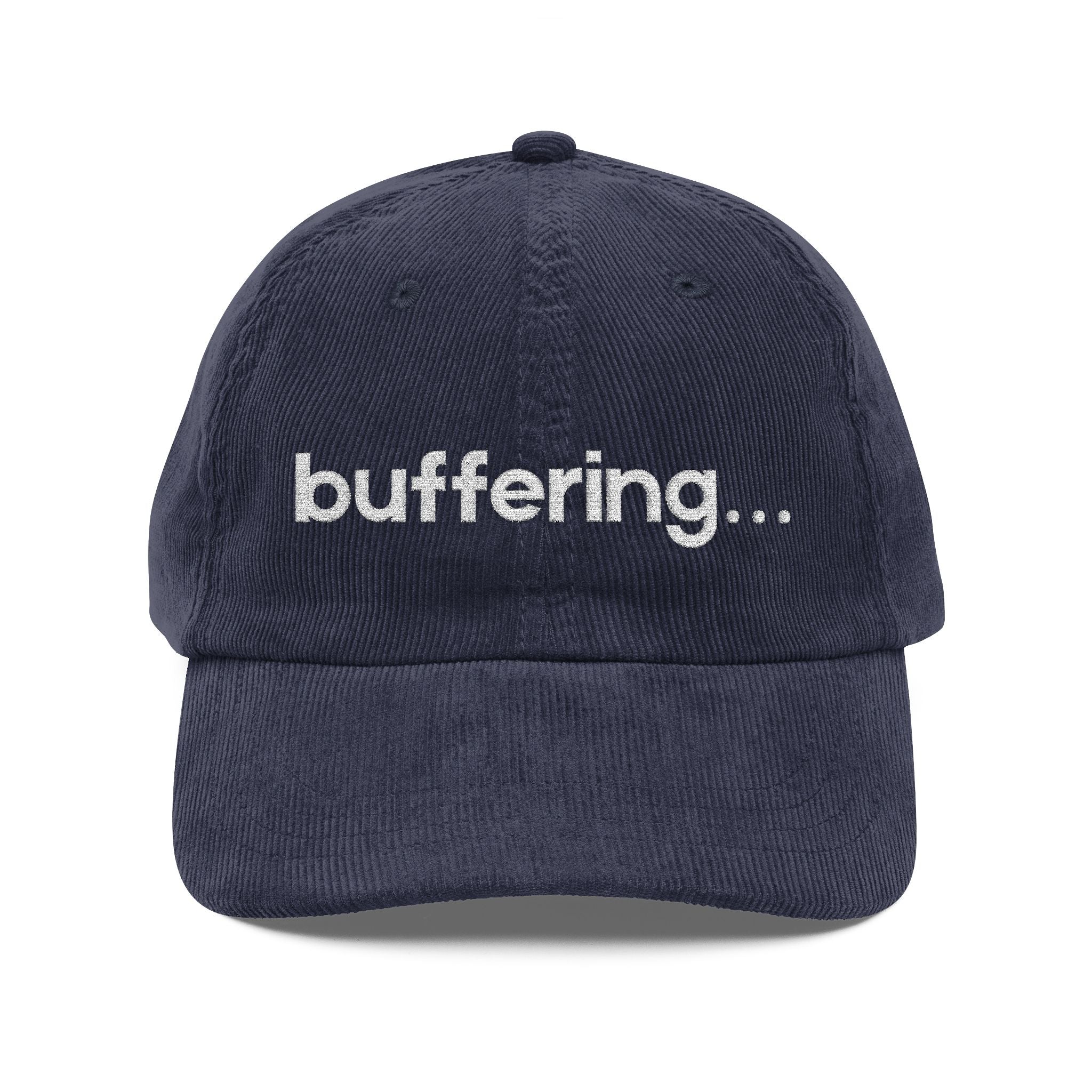 Buffering... - Embroidered Corduroy Baseball Cap